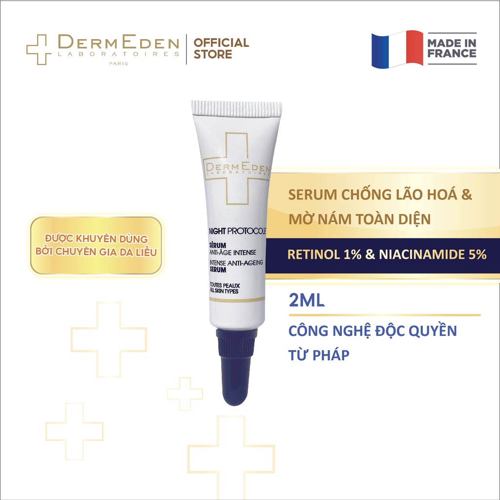 Serum chống lão hóa da và giảm nám tàn nhang DERMEDEN Intense Anti-ageing Retinol 1% + Niacinamide 5% 3m