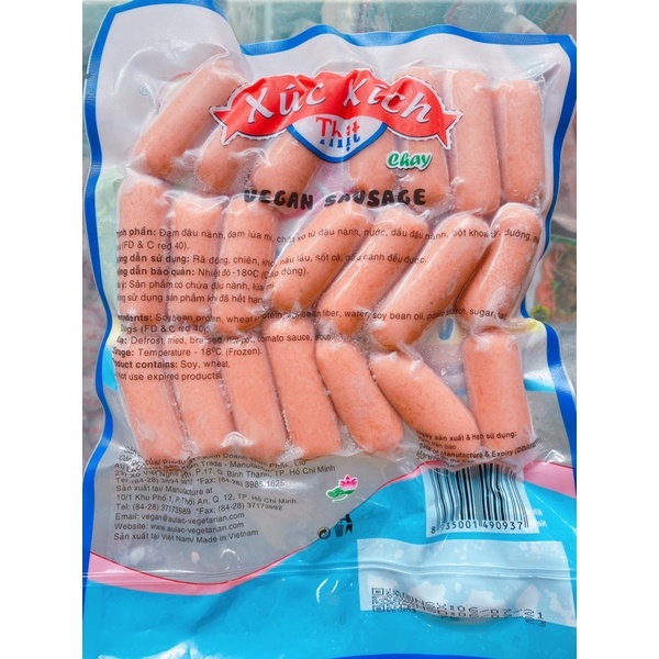 XÚC XÍCH THỊT CHAY ÂU LẠC GÓI 200g / hàng lạnh chỉ gửi hcm