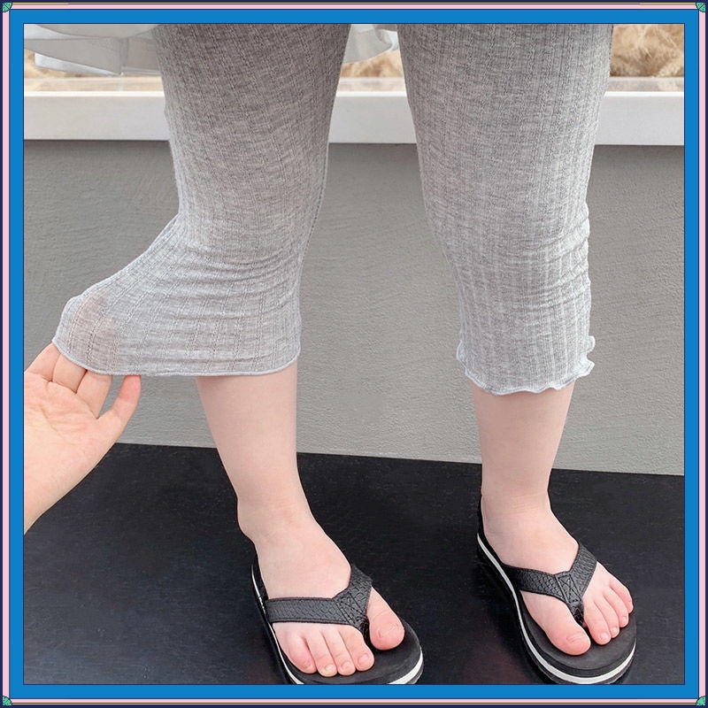 Quần Legging Cotton Nguyên Chất Jacquard Mỏng Thoáng Khí Phong Cách Hàn Quốc Thời Trang Xuân Thu Dành Cho Bé Gái