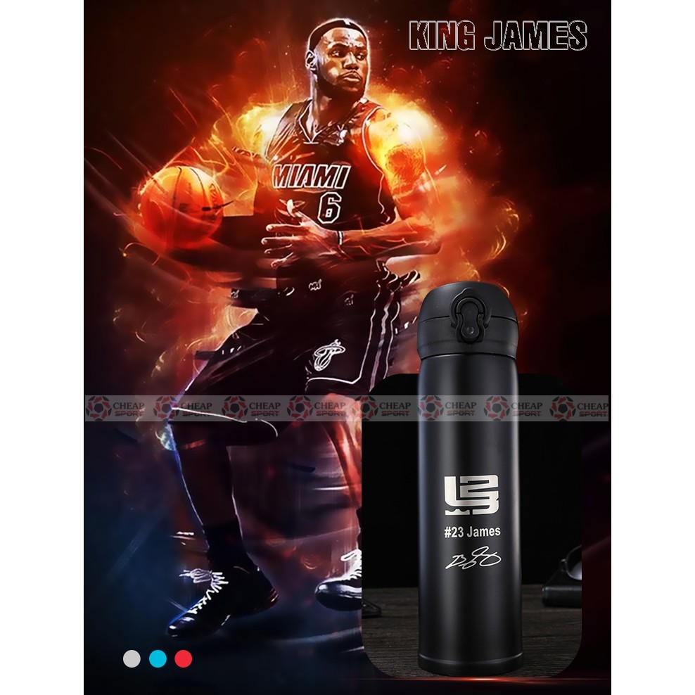 Bình Giữ Nhiệt Bóng Rổ 1.0 Kobe James Curry Jordan Harden Chất Liệu Inox 304 An Toàn Giữ Nhiệt Nóng Lạnh Cực Tốt