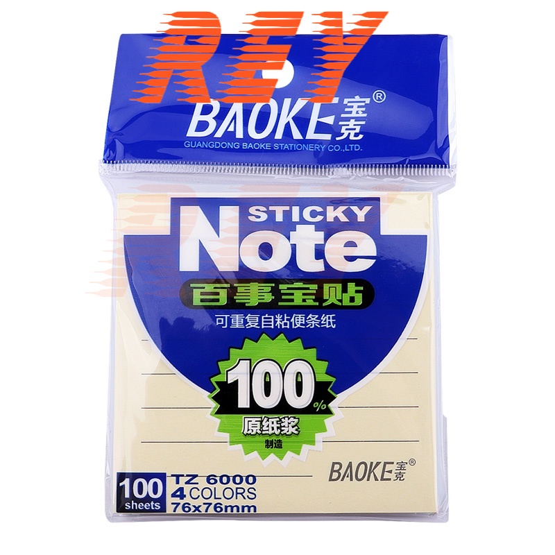 [Giao hỏa tốc] COMBO 4 xấp Sticky Note 4 màu TZ6006 macaron - TZ6000 pastel có dòng kẻ 100 tờ Baoke