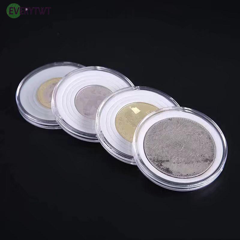 Set 10 hộp tròn nhựa đựng sưu tập đồng xu