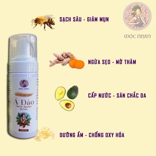 Sữa Rửa Mặt Organic Bơ Nghệ Ả đào -  Handmade Mộc Nhan Natural, tiemxuongrong