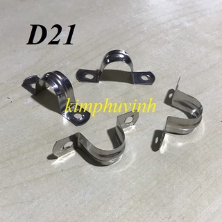 10 Cái - D21 CÙM OMEGA INOX, KẸP GIỮ ỐNG OMEGA INOX