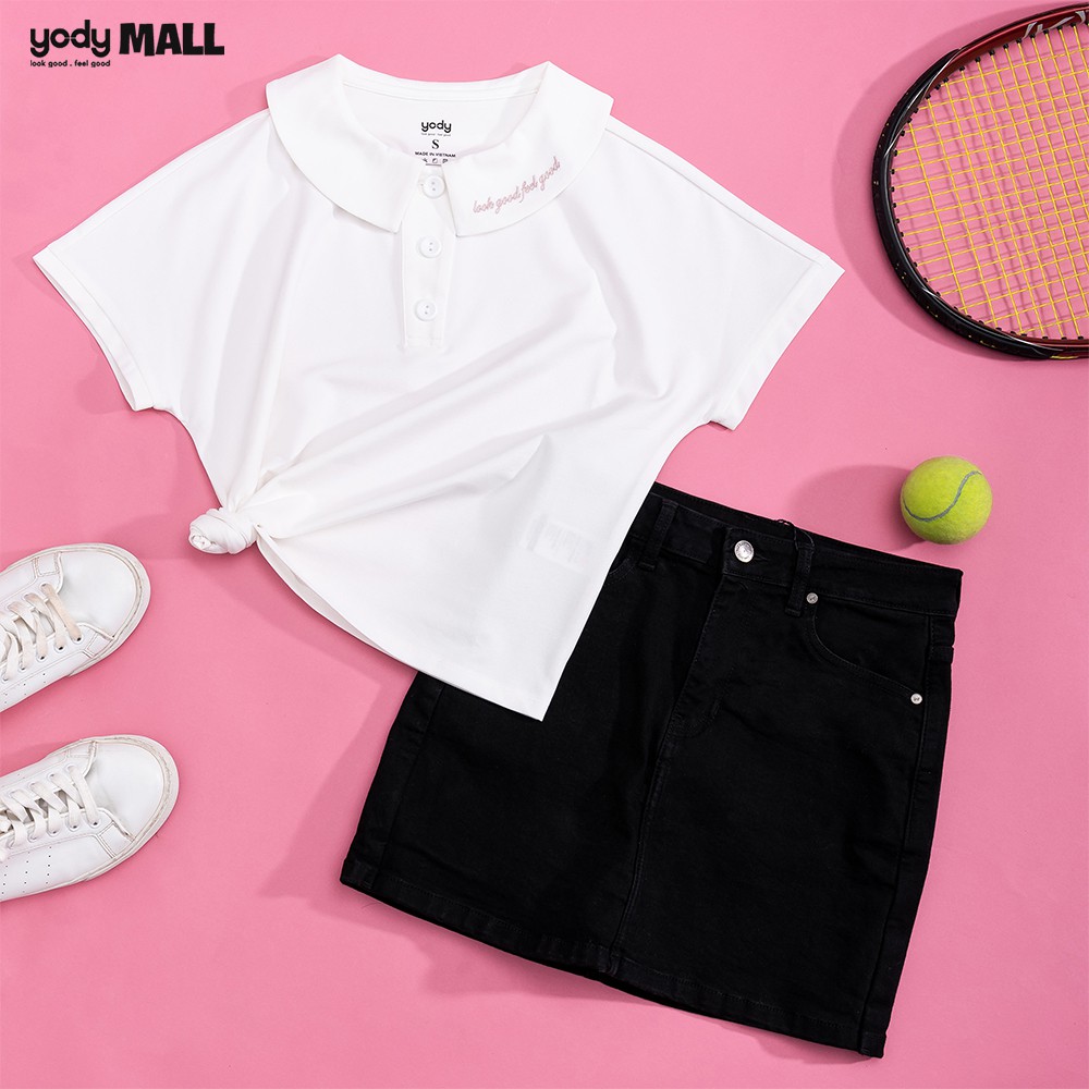 Áo phông Polo nữ cổ sen YODY chất liệu cotton thấm hút tốt nhiều màu APN3732 | BigBuy360 - bigbuy360.vn