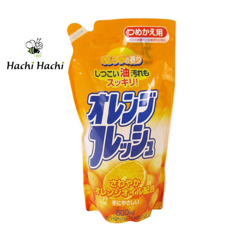 NƯỚC RỬA CHÉN TRUNG TÍNH HƯƠNG CAM ROCKET 500ML TÚI REFILL - Hachi Hachi Japan Shop