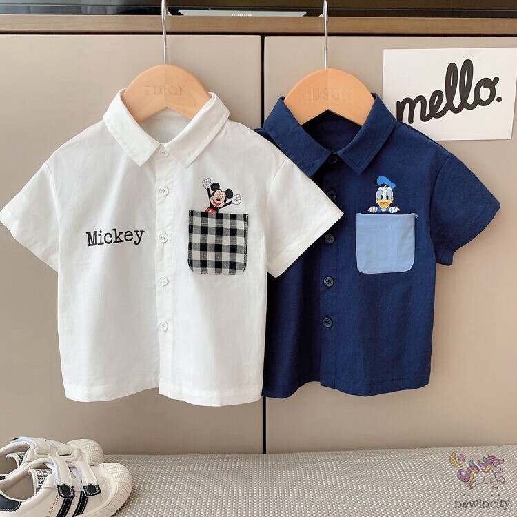 Áo Sơ Mi In Họa Tiết Hoạt Hình Hoạt Hình Dễ Thương Phong Cách Hàn Quốc Cho Bé Trai