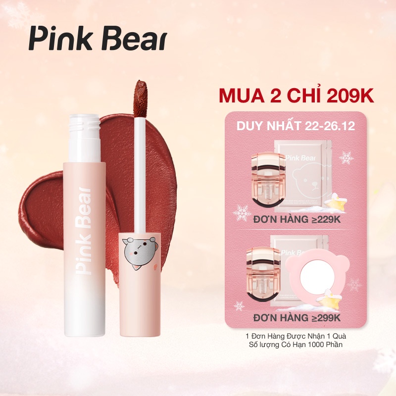 Son Kem Lì Pink Bear X Peach Cat Butter Cream Lâu Trôi Không Khô Môi 6 Màu 2.5g