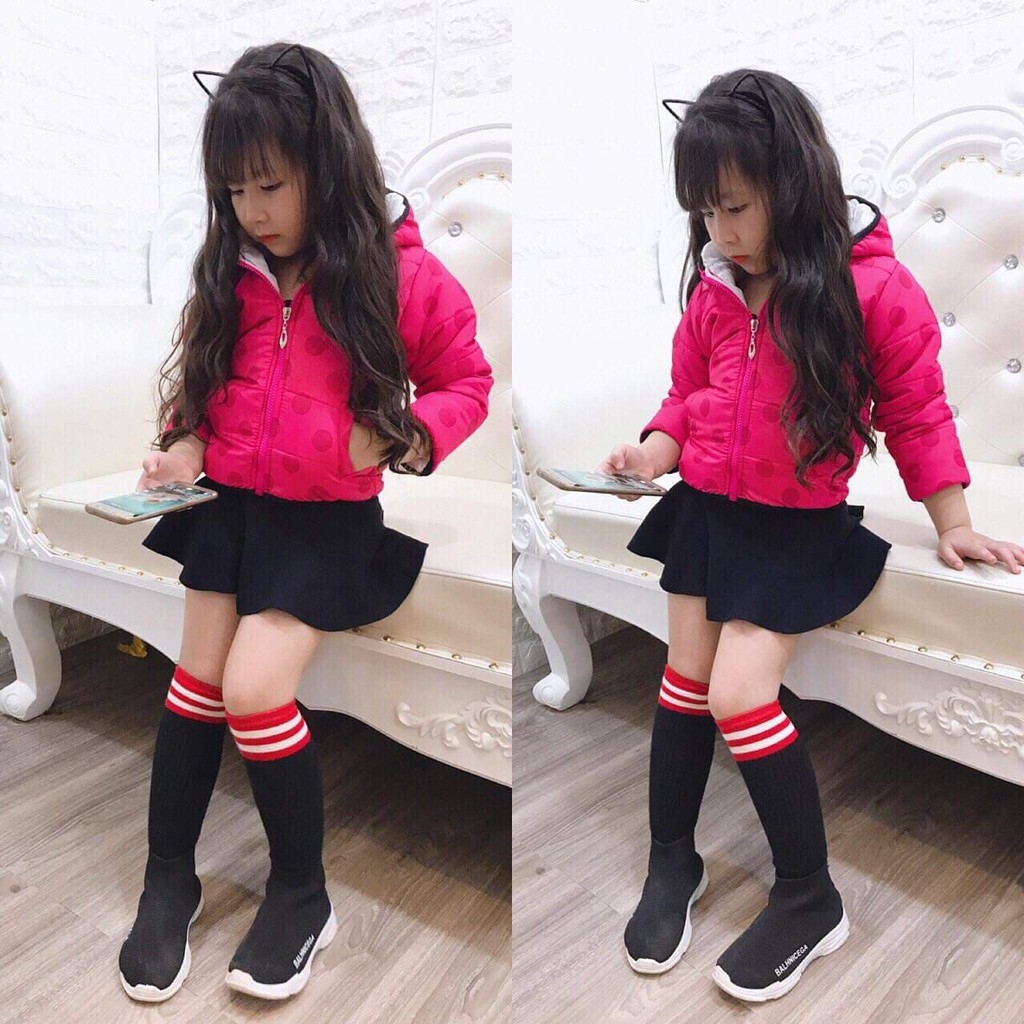 áo phao hình trần bông có mũ cho bé trai, bé gái