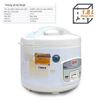 Nồi cơm điện Comet CM8018 1.8L