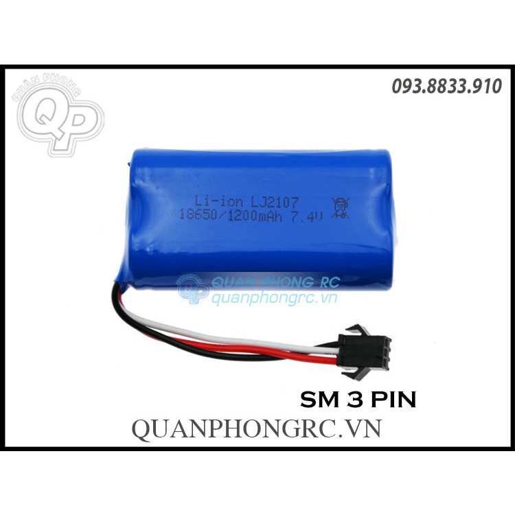 Pin 18650 1200mAh 2S 7.4V LiOn Battery For MN99S RC Cars Military Trucks