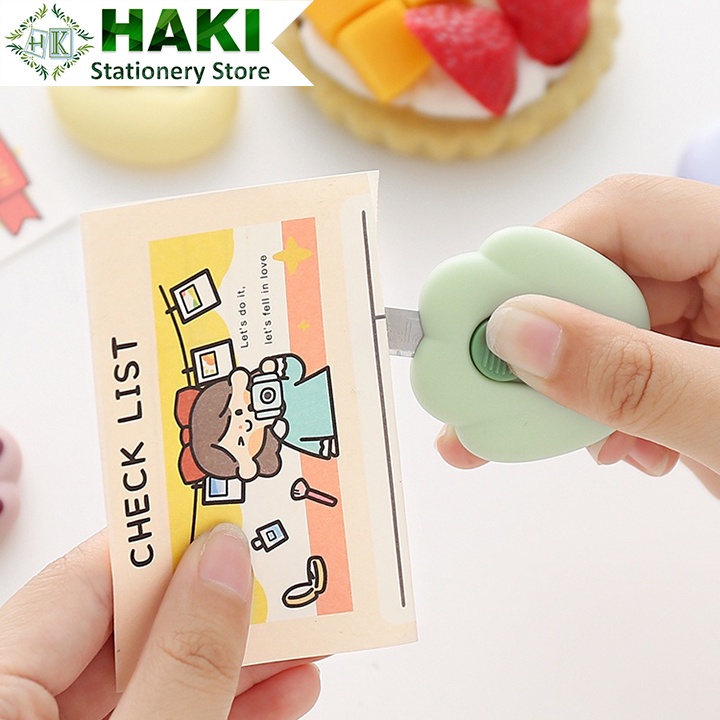 Dao rọc giấy mini cute HAKI dễ thương hình dấu chân mèo dụng cụ văn phòng phẩm D02