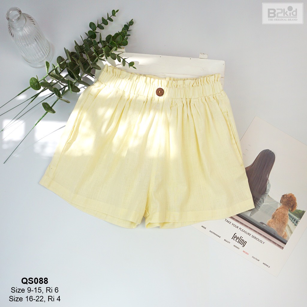 QUẦN SHORT LINEN BKID NHIỀU MÀU CHO BÉ 19-37KG
