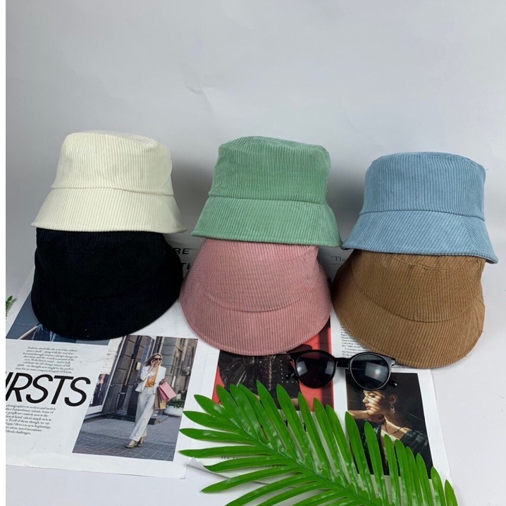 Mũ bucket HAZIN vành nón cụp nhung trơn nhiều màu phong cách Unisex phù hợp cả nam nữ