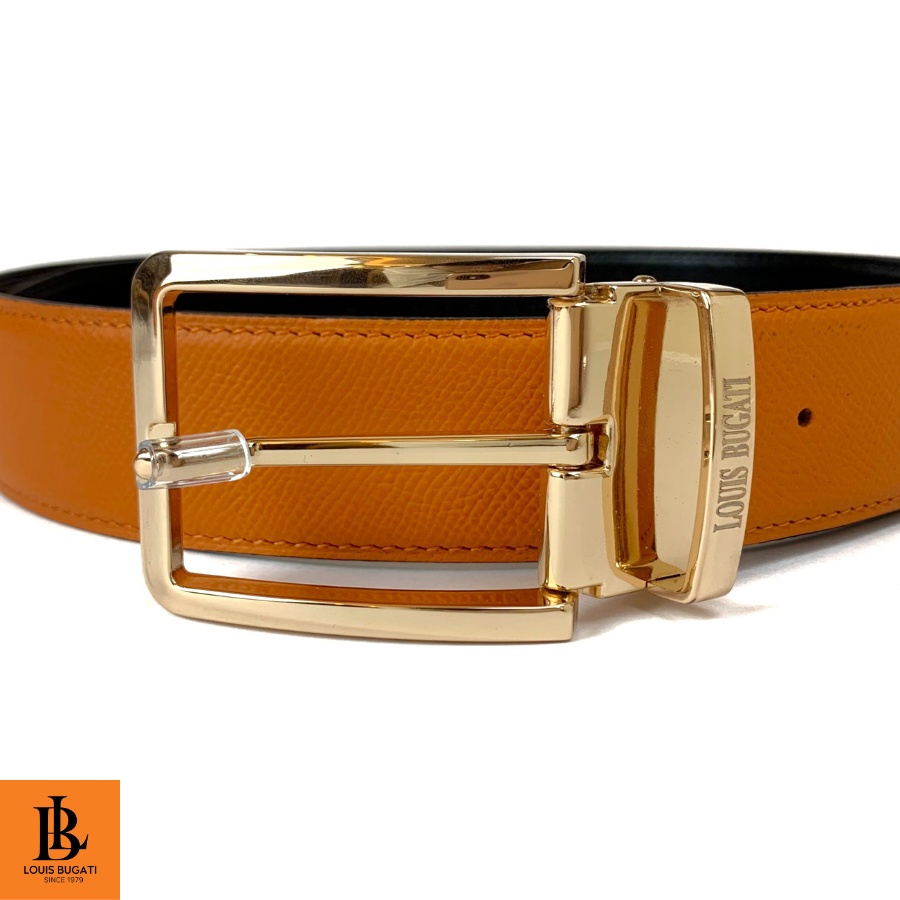 Thắt lưng nam da bò cao cấp LOUIS BUGATI DMT15 dây lưng da bò thật