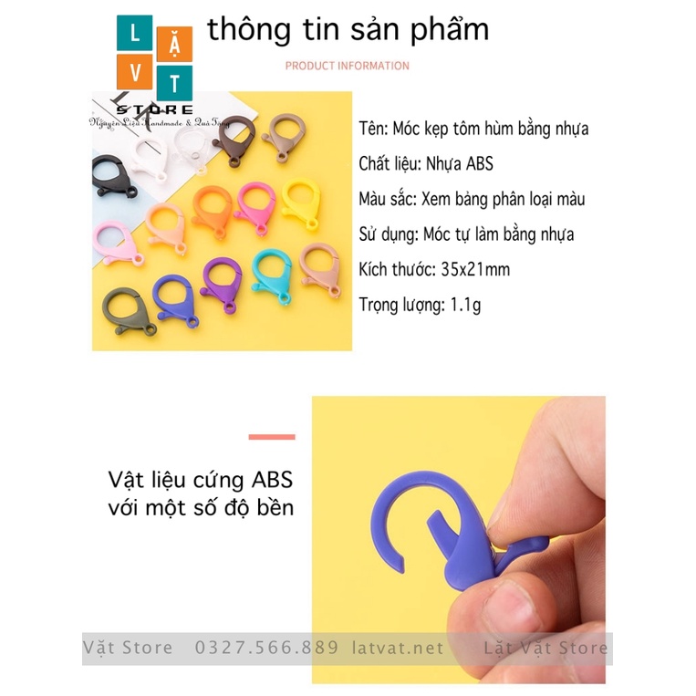 Đầu móc khoá càng cua nhựa ABS 3.5 cm - làm handmade, thủ công - giá sĩ, càng tôm, keychain, móc khoá khẩu trang