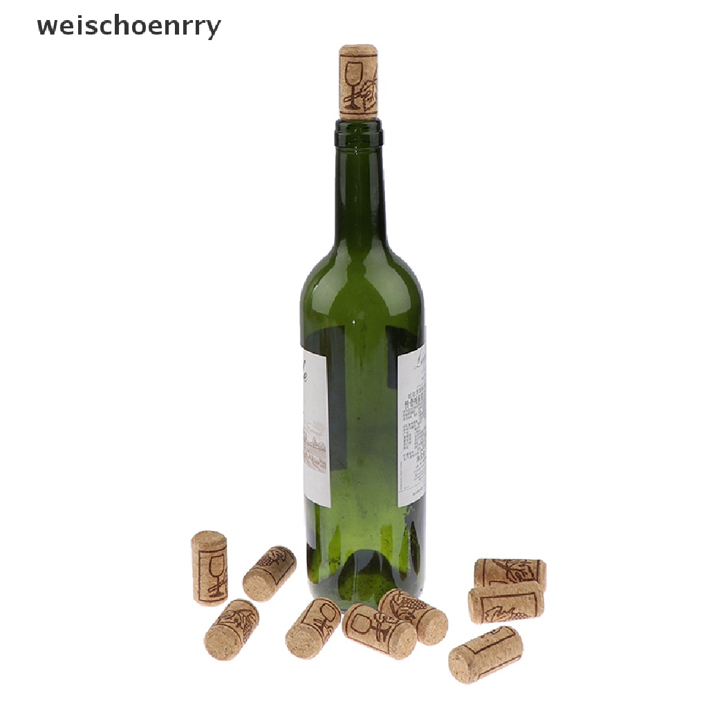 Set 10 nút bần đậy chai rượu bằng gỗ