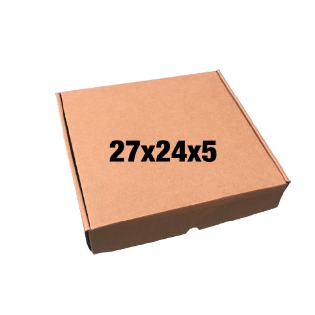 27x24x5cm Combo 10 hộp carton , hộp pizza vỏ nâu nắp cài