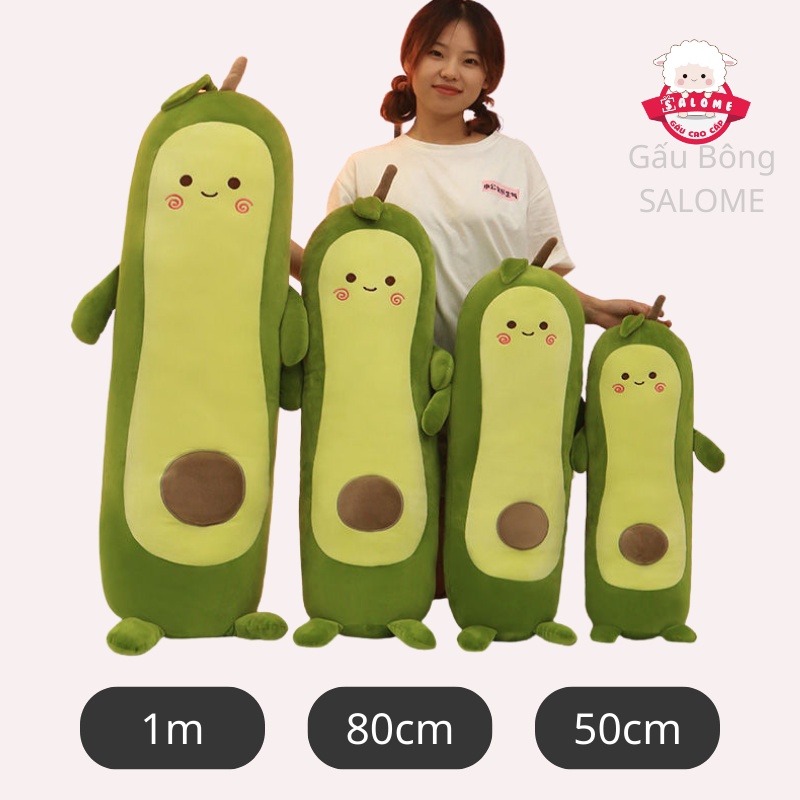 Gấu Bông Trái Bơ Dài Size 35cm-1m To Khổng Lồ Vải Miniso Siêu Mịn SALOME, Gối Ôm Cho Bé Qùa Tặng Nhồi Bông Cao Cấp