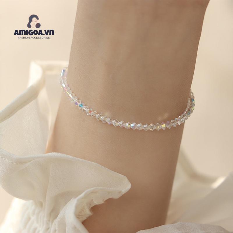 ✨✨Siêu Flash!Hàng Chính Hãng Vòng Đeo Tay Siêu Mỏng Đính Pha Lê Đơn Giản Kết Cấu Nhẹ Sang Trọng Cho Nữ