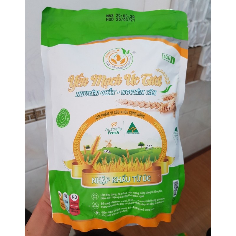 YẾN MẠCH ÚC TƯƠI NGUYÊN CHẤT NGUYÊN CÁN LOẠI 1(Gói 1kg)