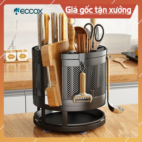 Kệ Để Dao Thớt Xoay 360 độ đa năng chất liệu Thép khôn,móc và khay đựng nước được thiết kế nhựa cứng[GIÁ XƯỞNG SẢN XUẤT]