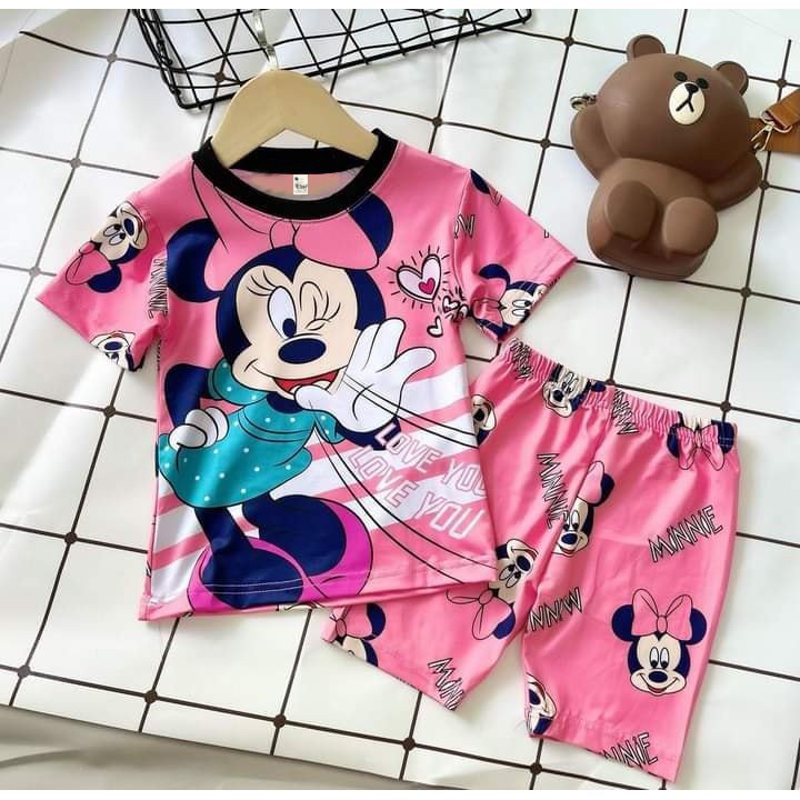 Bộ đồ Lửng bé Gái in hình 3D (9Kg-40Kg) chất liệu mềm mịn thoáng mát được các bé gái yêu thích Bán Chạy Nhất 2021###