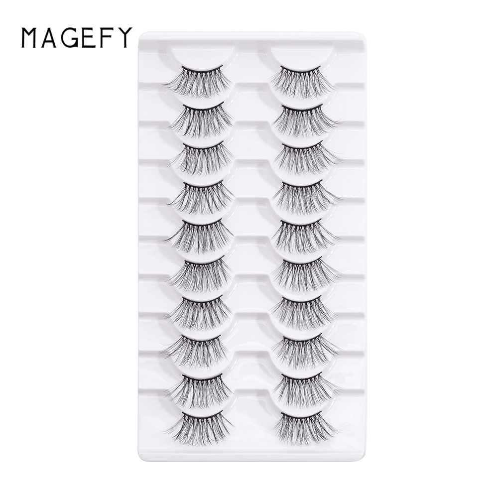 Set 10 Cặp Lông Mi Giả Mềm Mại Và Dài Tự Nhiên MAGEFY