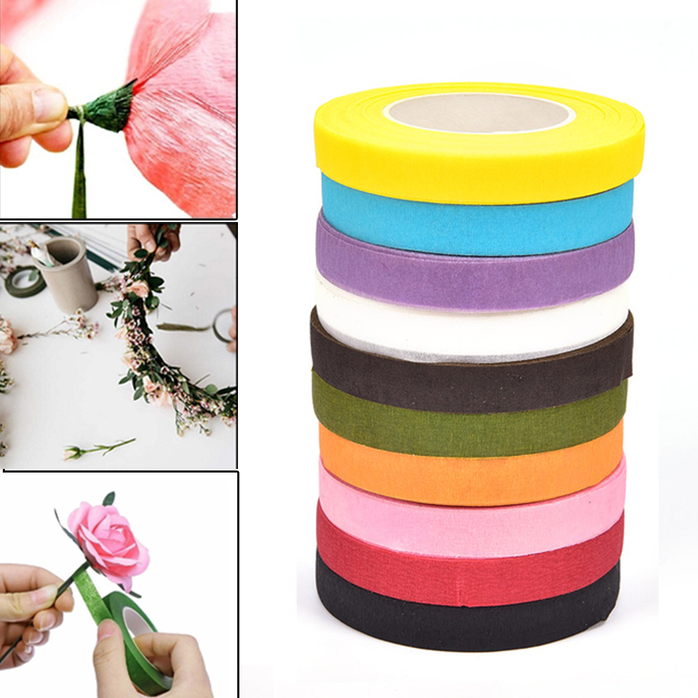 Băng keo giấy nhăn quấn cuốn hoa tự làm bó hoa nhiều màu tùy chọn dành cho người bán hoa