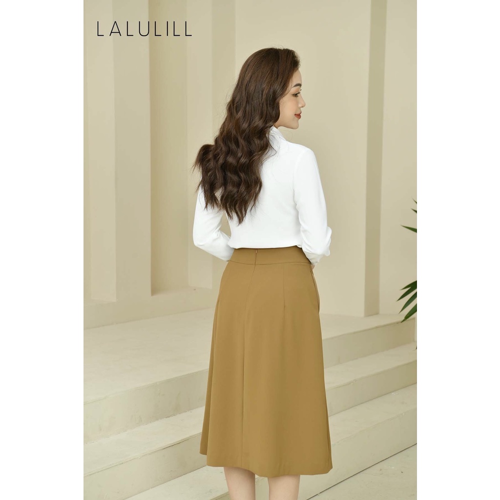 LALULILL - Chân váy dáng A hàng khuy bọc