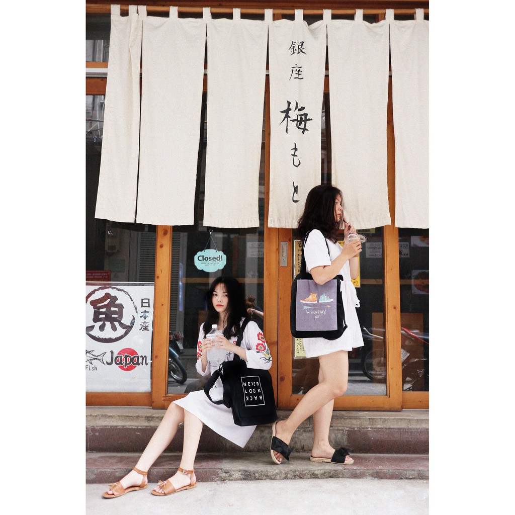 Túi đeo chéo Nam Nữ cặp mini xách thời trang tote canvas Local Brand Mi Midori