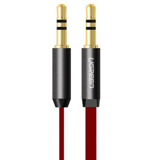 Cáp Audio 3.5mm dây dẹt 2 đầu mạ vàng 24K chính hãng Ugreen 10792 dài 1M Màu Đỏ