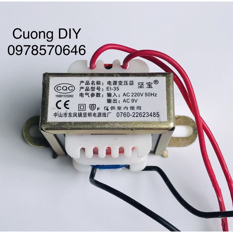 Biến áp 9v nuôi mạch timer máy hàn cell pin