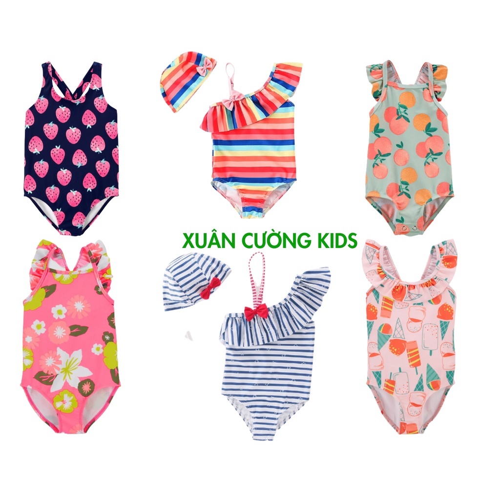 Bikini cho bé, đồ bơi cho bé gái liền thân hàng VNXK, xuất dư xịn Xuân Cường Kids size từ 3 đến 20kg