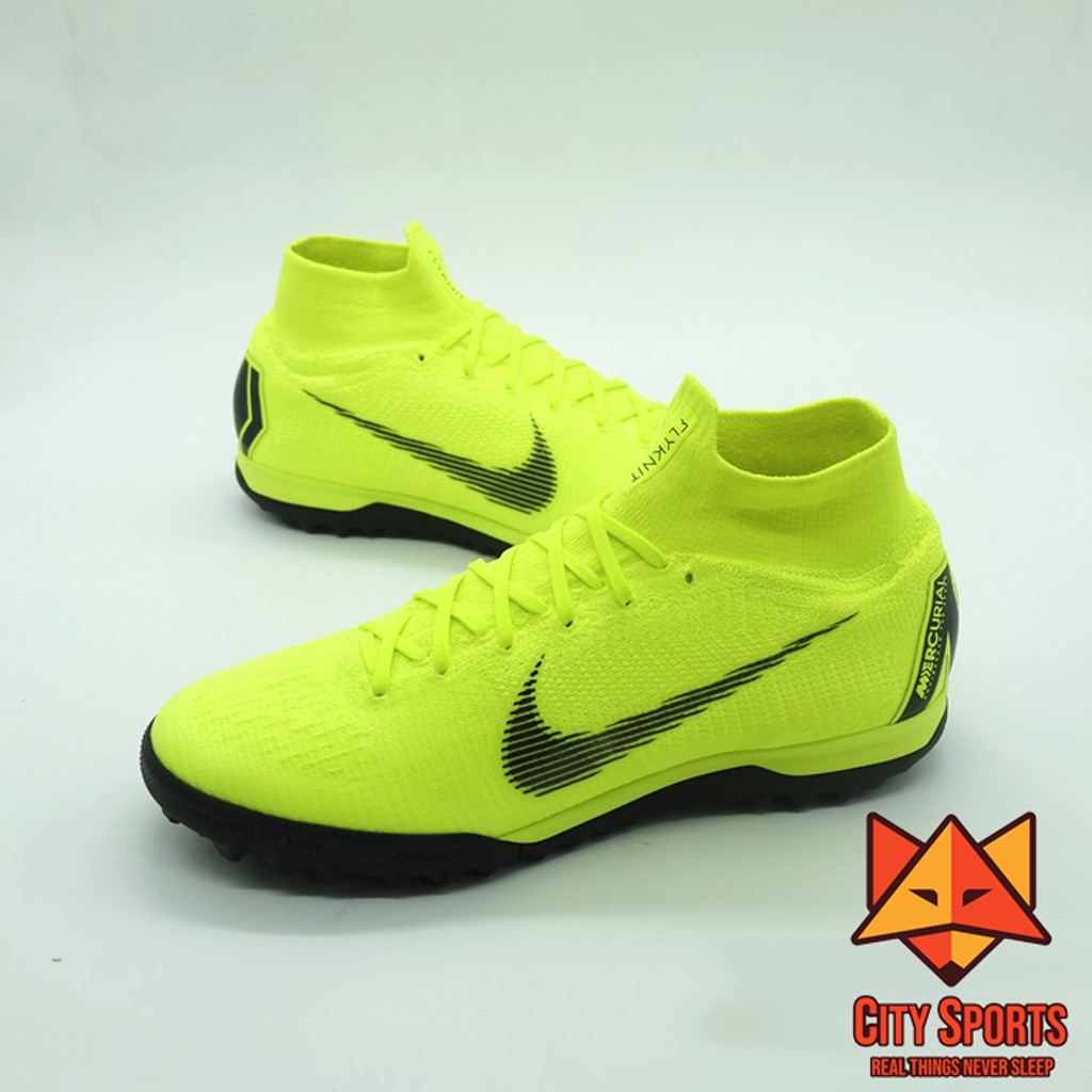 Giày đá bóng sân cỏ nhân tạo Nike Mercurial Superfly VI Elite TF – Volt/Black AH7374 701