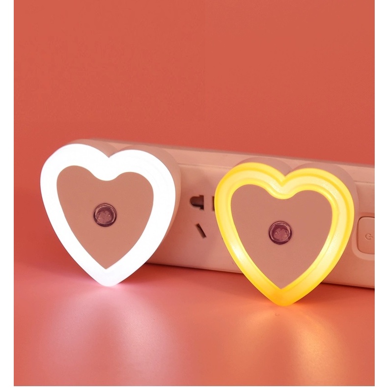 (Chọn Màu) Đèn Ngủ Treo Tường Hình Trái Tim Dễ Thương- Đèn Led Cắm Điện Trang Trí
