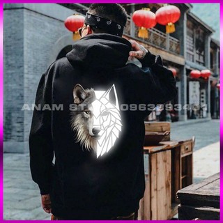 Siêu đẹp áo thun hoodie phản quang nam nữ sói pq siêu đẹp
