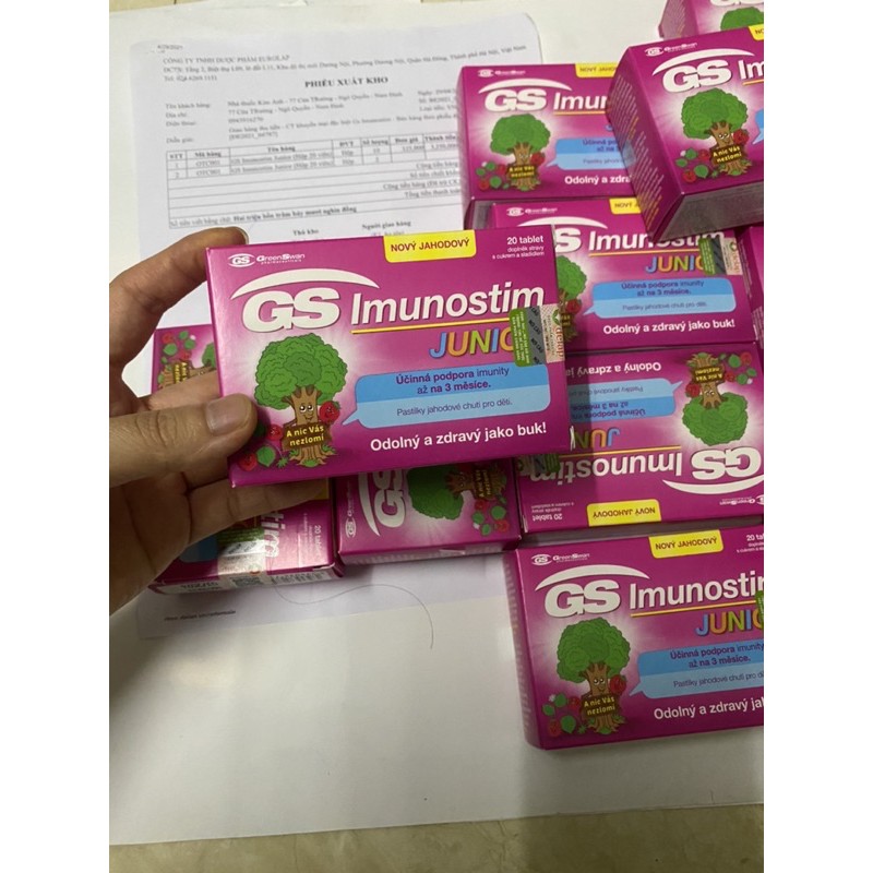 GS Imunostim Junior - Tăng cường miễn dịch và sức khỏe đường hô hấp (Hộp 20 Viên)