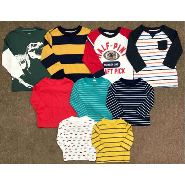 Áo thun tay dài bé trai just one you size 3m-18m