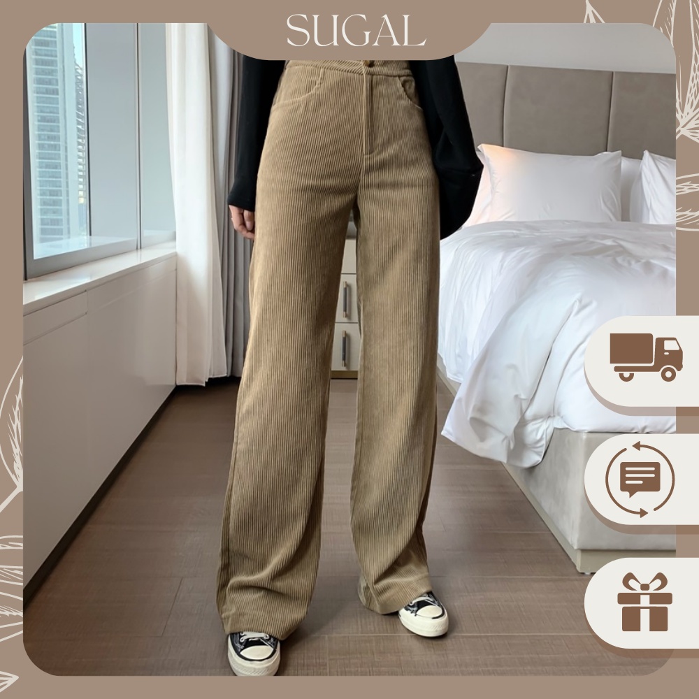 Quần Ống Rộng Cạp Cao Chất Tăm Cao Cấp Ống Thụng Kiểu Dáng Hip Hop Ulzzang Unisex Sugal QUAN NU 024