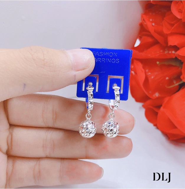 Bông tai bạc dạng phay mặt cầu cho Bé Yêu BT0317