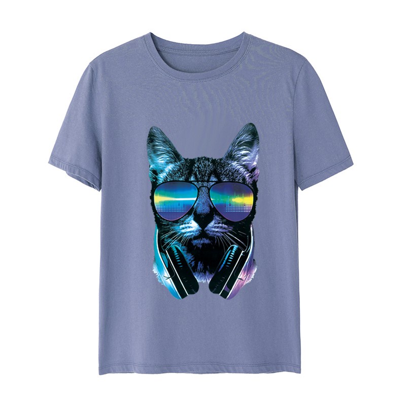 Miếng Dán Trang Trí Quần Áo Hình Mèo Xanh Dương 26x16cm DIY