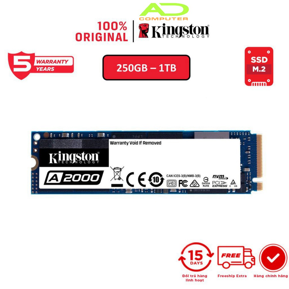 Ổ cứng SSD Kingston 250Gb A2000 M.2 2280 NVMe - SA2000M8/250G