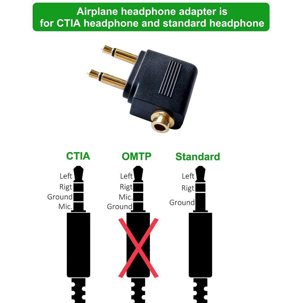 [Coco] Dual 3 5mm Male to 3 5mm Female AUX Audio Jack Adapter Airplane Travel Earphone Golden Plated Converter