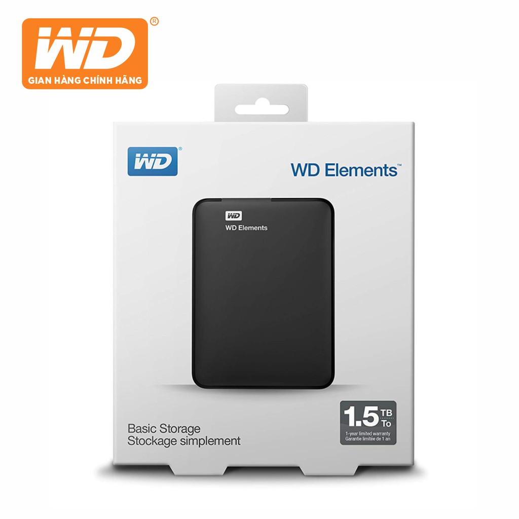 [GIÁ SIÊU RẺ] Ổ Cứng Di Động WD Elements Portable 1TB 2.5 USB 3.0 - WDBUZG0010BBK-WESN