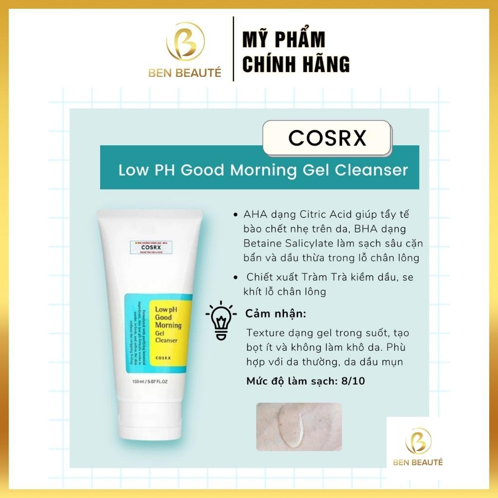 Sữa Rửa Mặt Dạng Gel Cosrx Low pH Good Morning 150ml