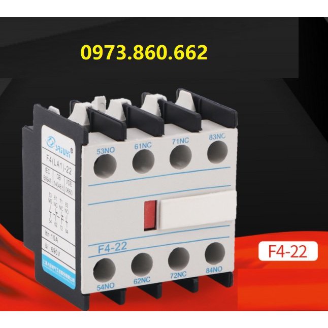 Tiếp điểm phụ khởi động từ F4-11 ( 1NO + 1NC ) , F4-22 ( 2NO + 2NC) , Tiếp điểm contactor