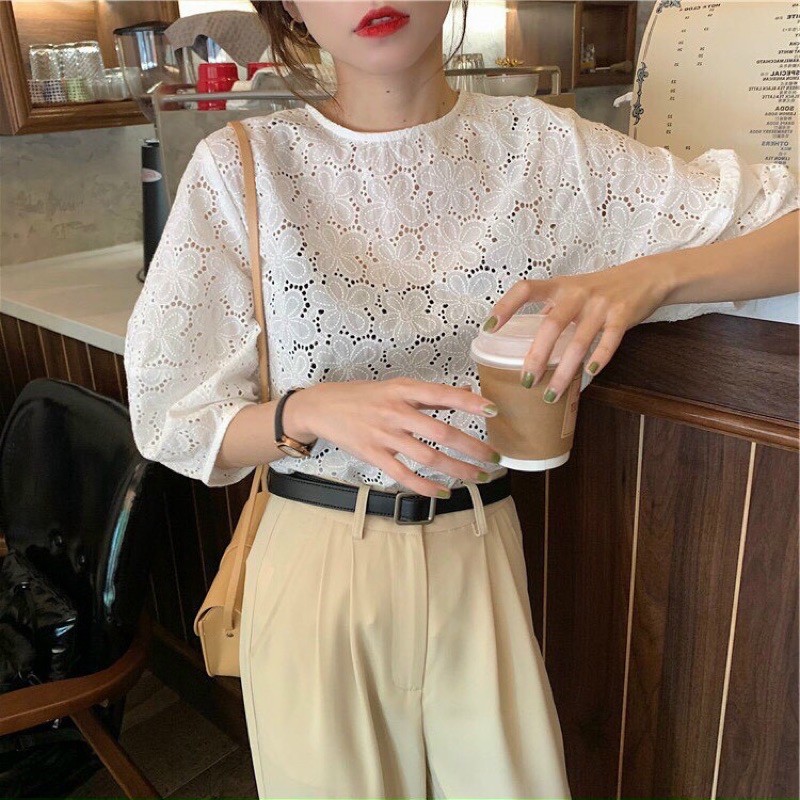 Áo Kiểu ZINNIE TOP hàng nhập quảng châu thiết kế tay bồng free size form sơ vin dễ mặc dễ mix đồ
