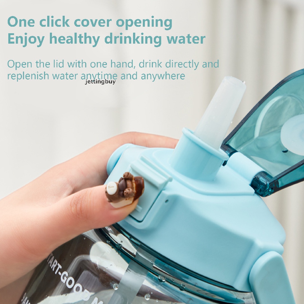 Bình nước thể thao JETTING kèm ống hút tiện dụng cho nữ 2l