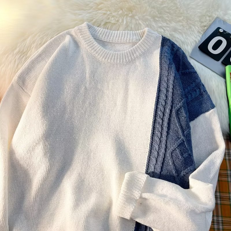 Áo sweater Dệt Kim Tay Dài Cổ Tròn Thời Trang Mùa Đông Cho Nam